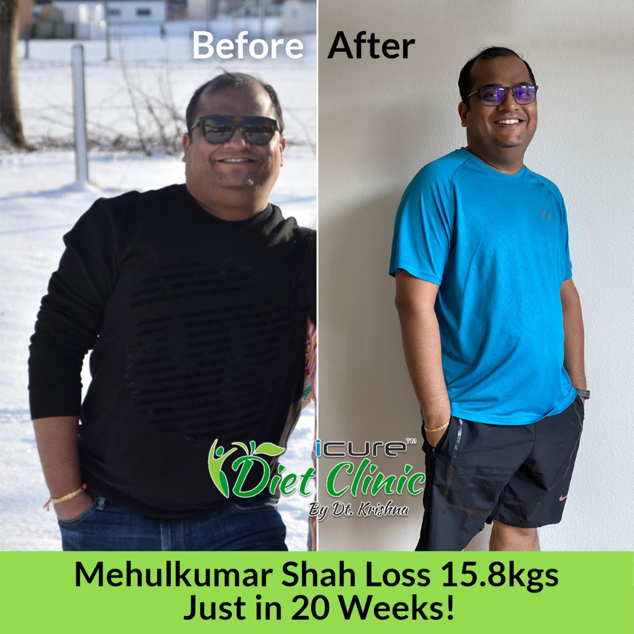 Mehulkumar Shah loss 15.8 kgs in 20 weeks 